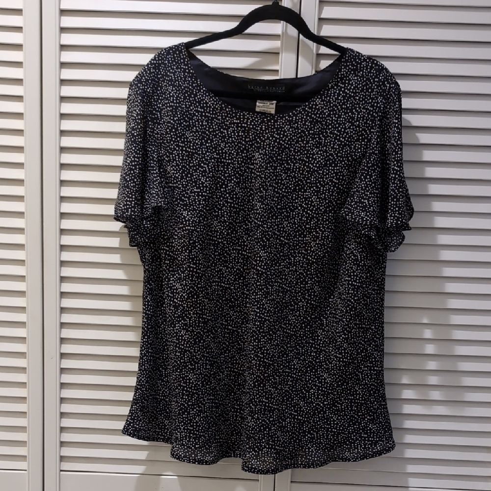 Harve Bernard Blouse Polka Dot Long Sleeve sz 20W EUC